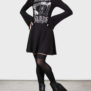 Killstar X wednesday skater balck mini graphic dress